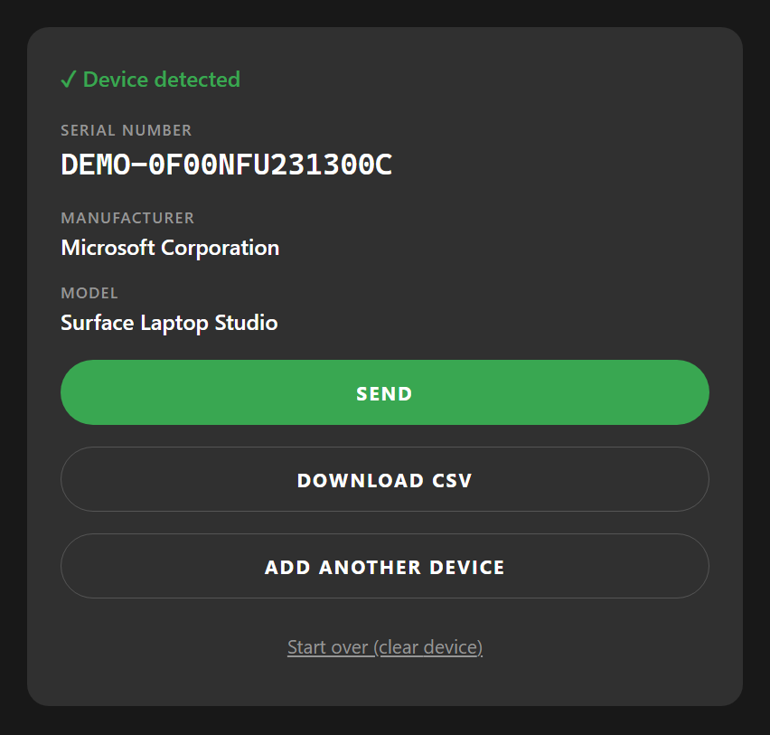 A detected device