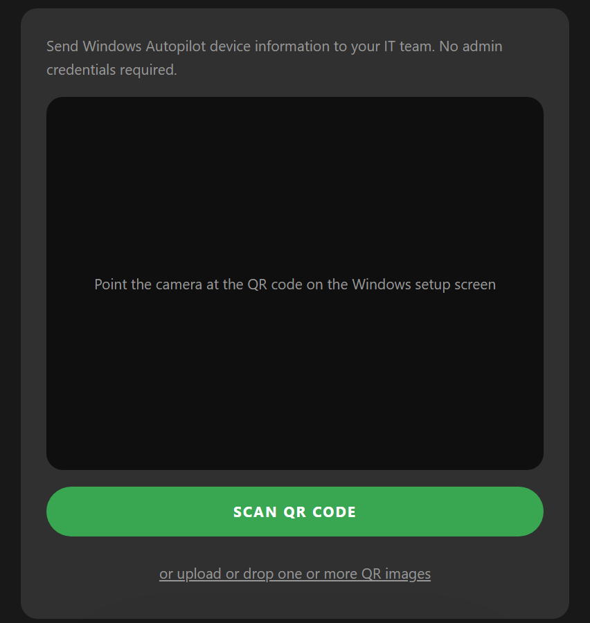 The AutopilotSnap scan screen