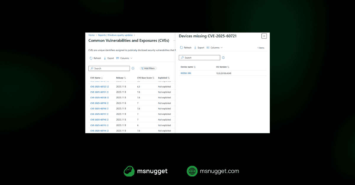 CVE Visibility for Windows Updates in Autopatch